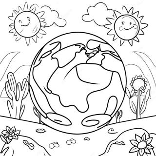 Colorful Earth Day Celebration Coloring Page 20412-18956