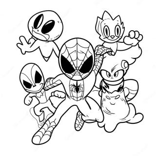 Spiderman And Sonic Team Up Coloring Page 20422-18961