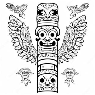 Totem Pole Coloring Pages