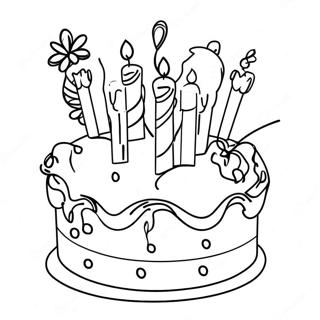 Birthday Cake Coloring Page 20471-18998