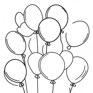 Colorful Birthday Balloons Coloring Page 20472-19001