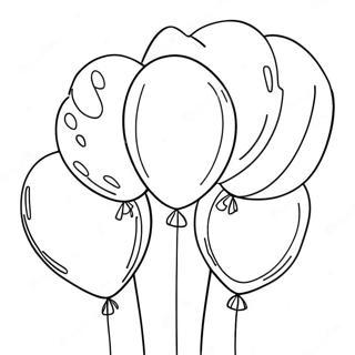 Colorful Birthday Balloons Coloring Page 20472-19002