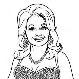 Dolly Parton In Sparkling Dress Coloring Page 20482-19011