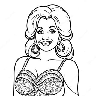 Dolly Parton In Sparkling Dress Coloring Page 20482-19012