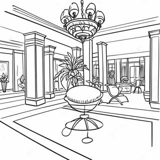 Luxury Hotel Lobby Coloring Page 20492-19017