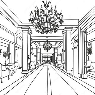 Luxury Hotel Lobby Coloring Page 20492-19018