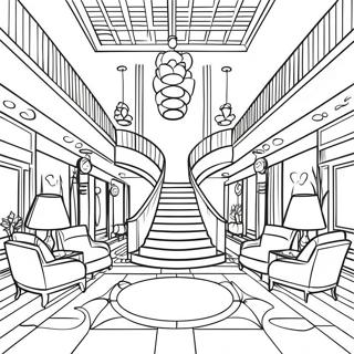 Luxury Hotel Lobby Coloring Page 20492-19020