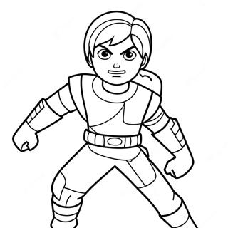 Ezra Bridger In Action Coloring Page 20512-19033