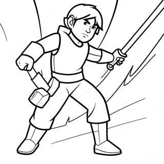 Ezra Bridger In Action Coloring Page 20512-19034