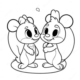 Cute Disney Valentines Coloring Page 2051-1682