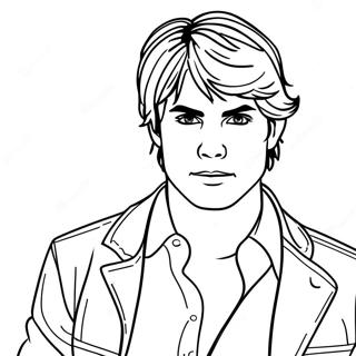 Damon Salvatore In Action Coloring Page 20522-19041