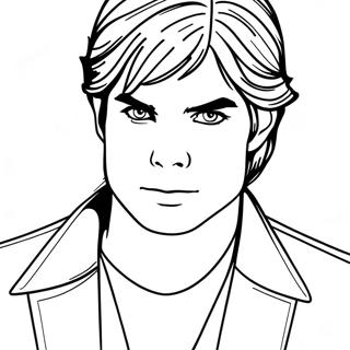 Damon Salvatore In Action Coloring Page 20522-19043