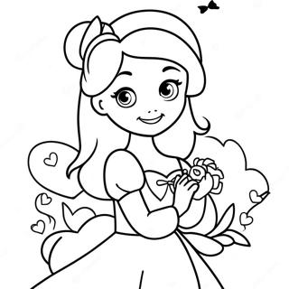 Adorable Disney Princess Valentines Coloring Page 2052-1685