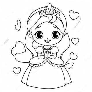 Adorable Disney Princess Valentines Coloring Page 2052-1687