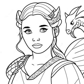 Daenerys Targaryen Dragon Coloring Page 20532-19050