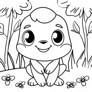 Cute Buttercup In A Garden Coloring Page 20562-19074