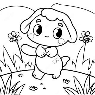 Cute Buttercup In A Garden Coloring Page 20562-19076