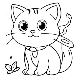 Playful Cat Kid Coloring Page 20572-19081