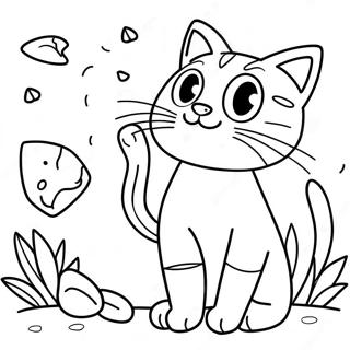 Playful Cat Kid Coloring Page 20572-19082