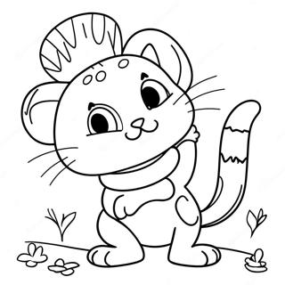 Playful Cat Kid Coloring Page 20572-19084