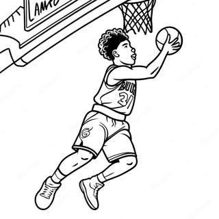 Lamelo Ball Dunking Action Coloring Page 20592-19097