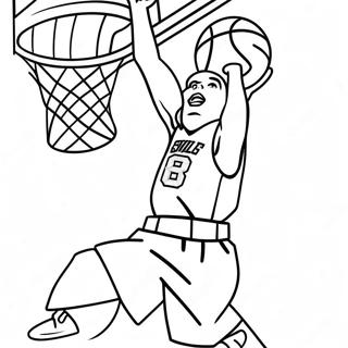 Lamelo Ball Dunking Action Coloring Page 20592-19100