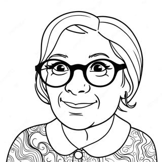 Funny Nana With Glasses Coloring Page 20602-19107