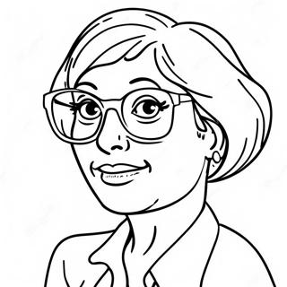 Funny Nana With Glasses Coloring Page 20602-19108