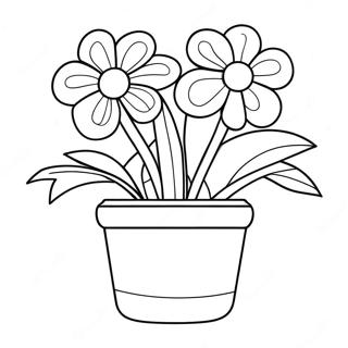 Flower Pot Coloring Pages