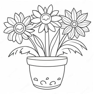 Flower Pot Coloring Page 20611-19110