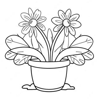 Flower Pot Coloring Page 20611-19111