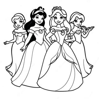 Elegant Disney Princesses Coloring Page 20622-19121