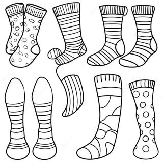 Striped Sock Collection Coloring Page 20672-19161