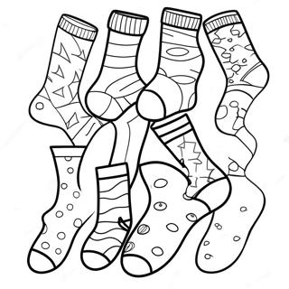 Striped Sock Collection Coloring Page 20672-19162