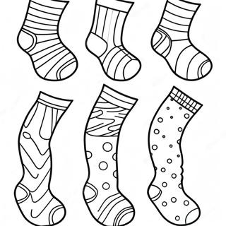 Striped Sock Collection Coloring Page 20672-19163