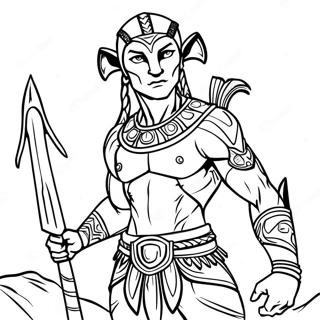 Na Vi Warrior In Battle Coloring Page 20682-19169