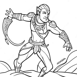 Na Vi Warrior In Battle Coloring Page 20682-19171