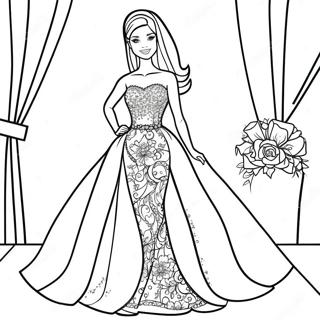 Barbie In A Sparkling Dress Coloring Page 20702-19185