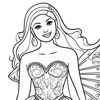 Barbie In A Sparkling Dress Coloring Page 20702-19186