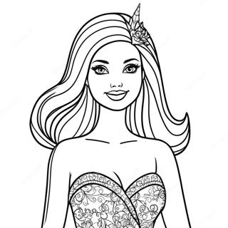 Barbie In A Sparkling Dress Coloring Page 20702-19187