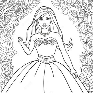 Barbie In A Sparkling Dress Coloring Page 20702-19188