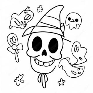 Spooky Spirit Halloween Logo Coloring Page 20722-19202