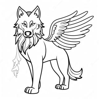 Wolf With Wings Coloring Page 20731-19206