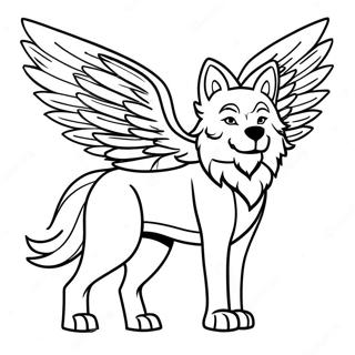 Wolf With Wings Coloring Page 20731-19207