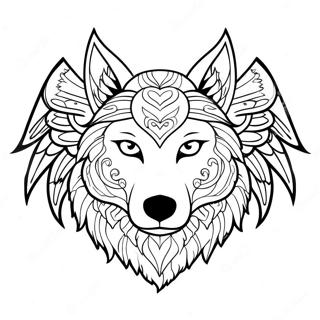 Majestic Wolf With Wings Coloring Page 20732-19211