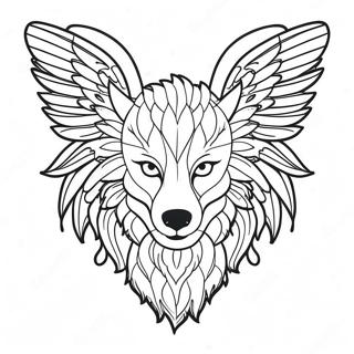 Majestic Wolf With Wings Coloring Page 20732-19212