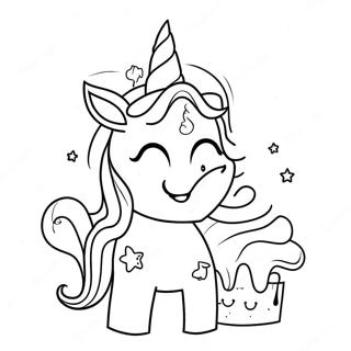 Birthday Unicorn Coloring Page 20741-19214