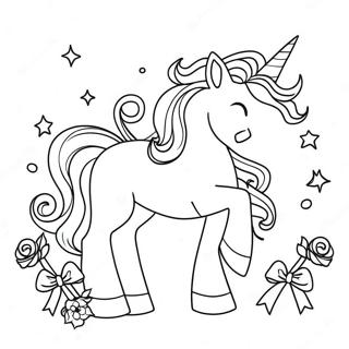 Birthday Unicorn Coloring Page 20741-19215