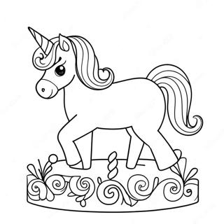 Birthday Unicorn Coloring Page 20741-19216