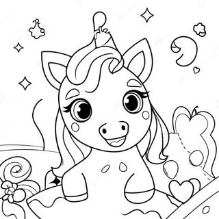 Sparkling Unicorn Birthday Celebration Coloring Page 20742-19217